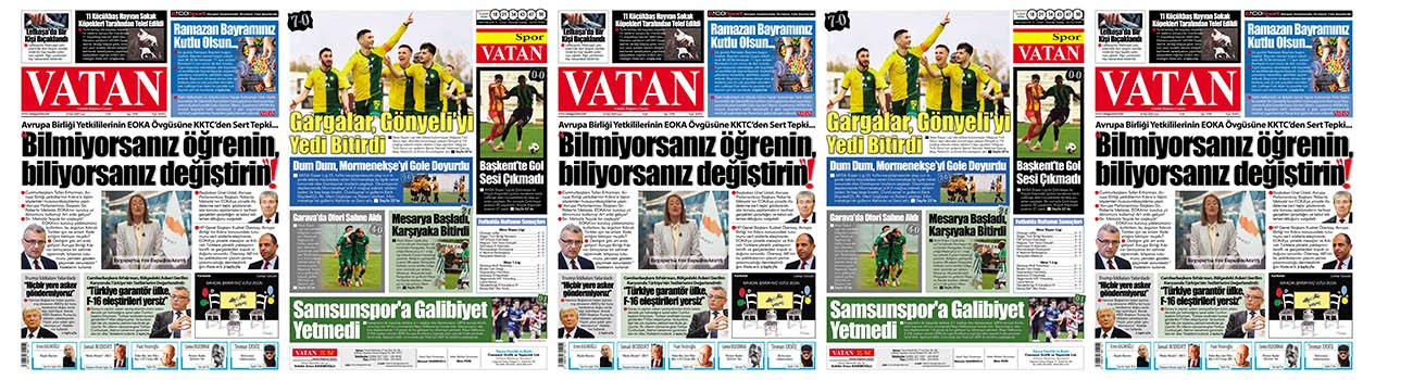 VATAN Manşet - 20 Mart 2026