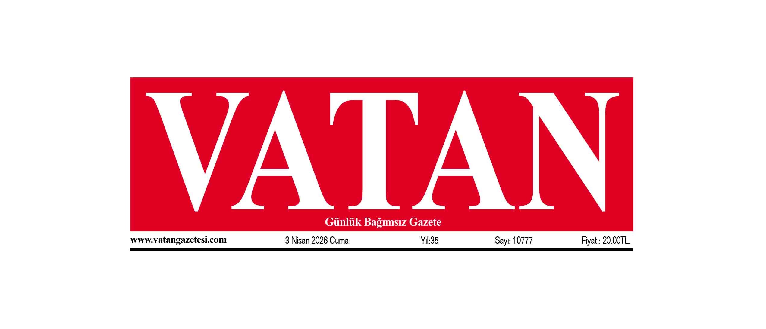 VATAN Manşet - 3 Nisan 2026