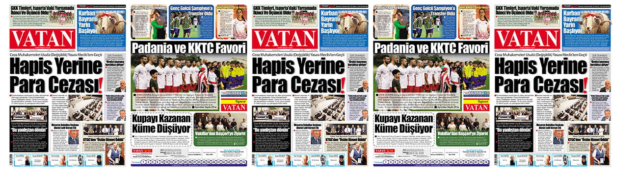 VATAN Manşet - 26 Mayıs 2026