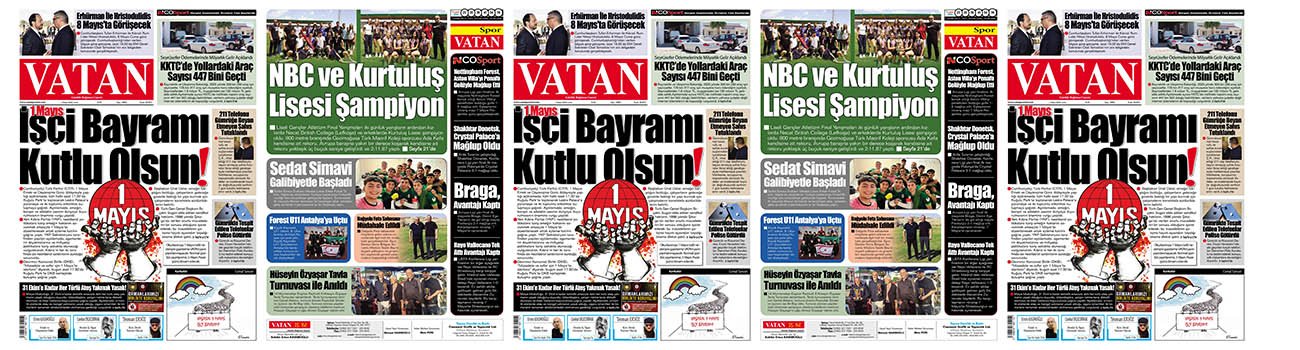 VATAN Manşet - 1 Mayıs 2026
