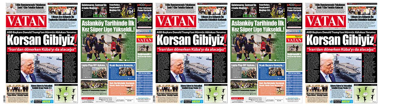VATAN Manşet - 3 Mayıs 2026
