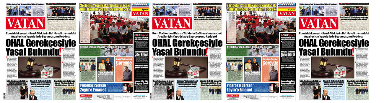 VATAN Manşet - 28 Haziran 2026