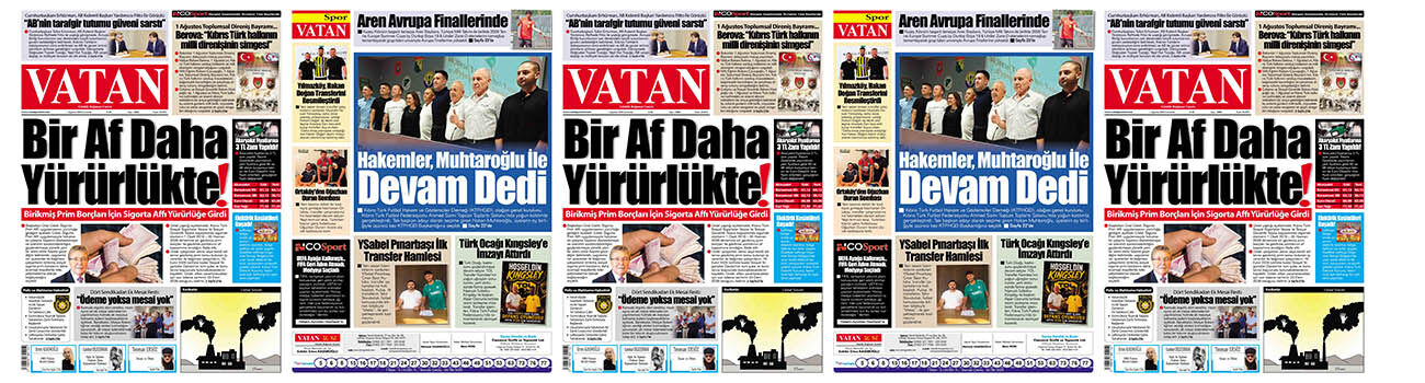 VATAN Manşet - 1 Ağustos 2026