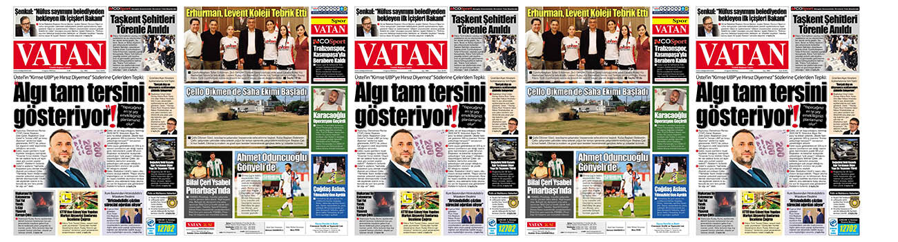 VATAN Manşet - 16 Ağustos 2026