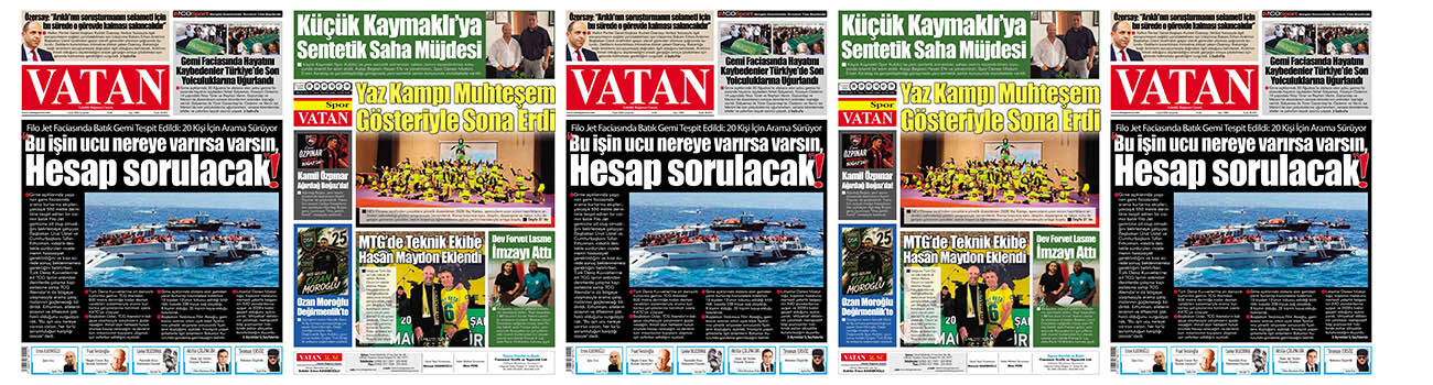 VATAN Manşet - 2 Eylül 2026