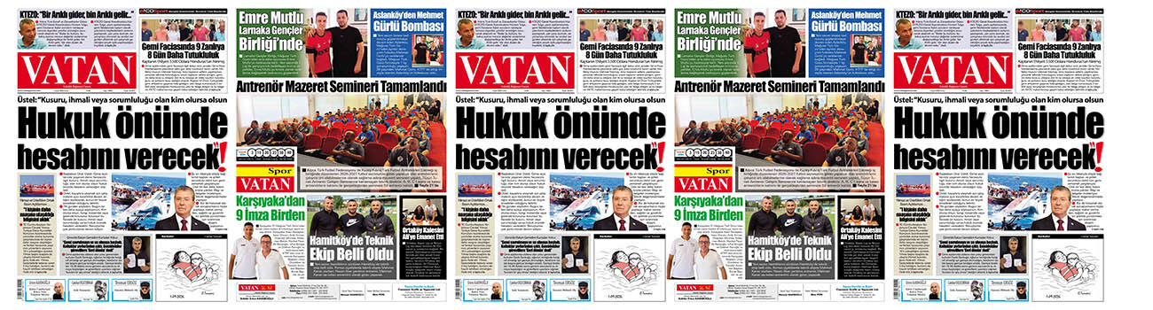 VATAN Manşet - 4 Eylül 2026