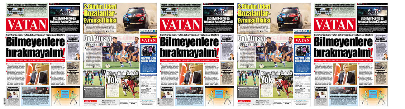 VATAN Manşet - 13 Eylül 2026