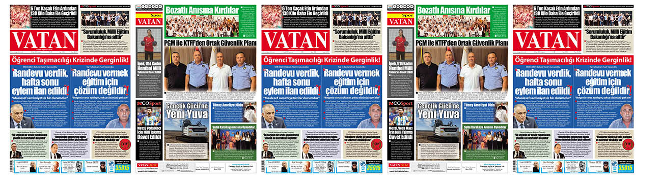 VATAN Manşet - 16 Eylül 2026