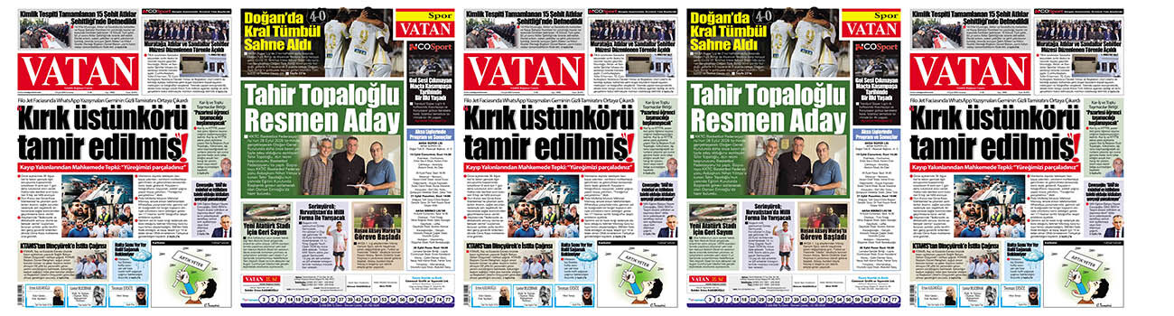 VATAN Manşet - 19 Eylül 2026