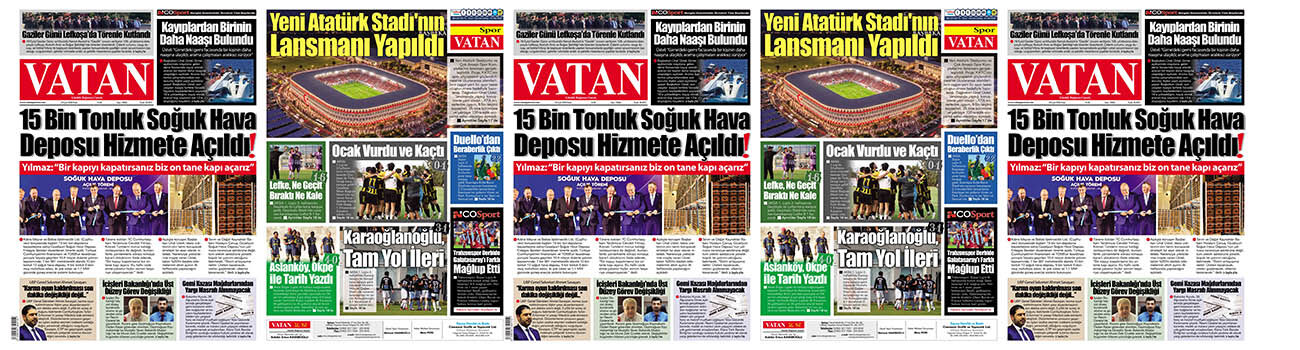 VATAN Manşet - 20 Eylül 2026