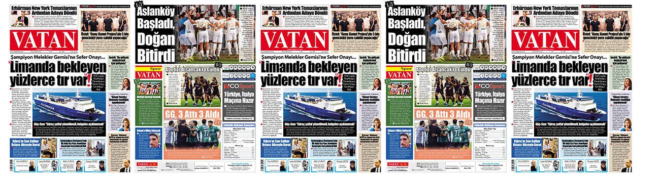 VATAN Manşet - 27 Eylül 2026