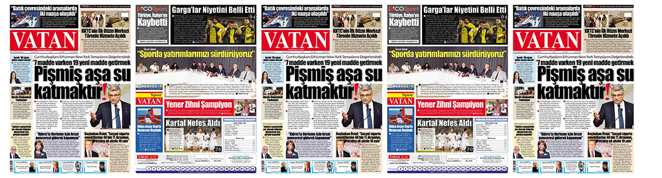 VATAN Manşet - 28 Eylül 2026