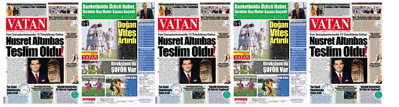 VATAN Manşet - 25 Ekim 2026