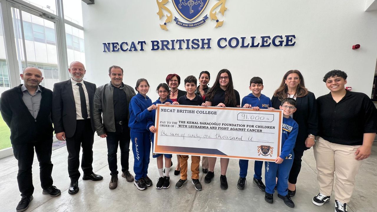 Necat British Koleji öğrencilerinden, Kemal Saraçoğlu Vakfı’na 91 Bin TL’lik bağış