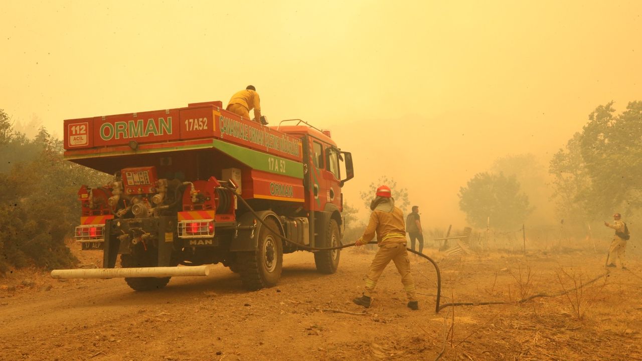 Çanakkale'de orman yangını: Bir köy tahliye ediliyor