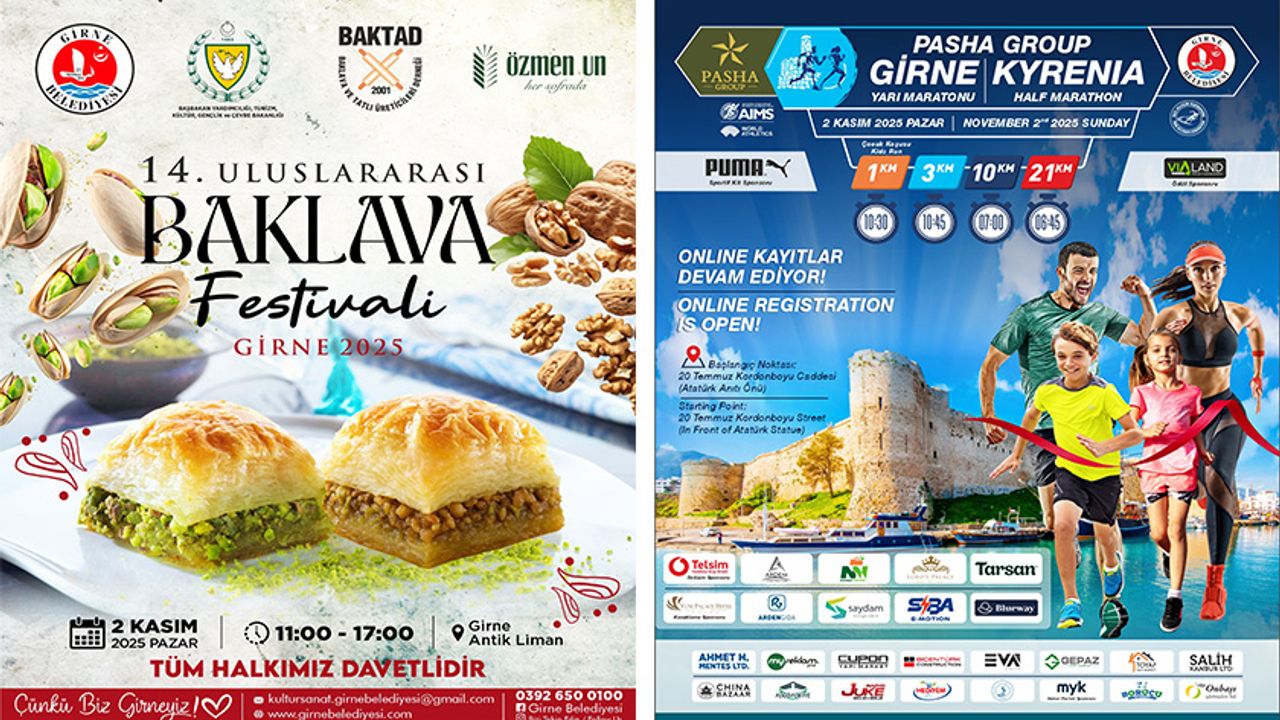 Girne’de pazar gün maraton ve baklava festivali var
