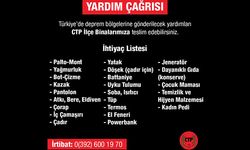 CTP’den deprem için yardım kampanyası