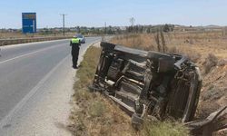 Direksiyon hakimiyetini kaybeden sürücünün hastanedeki tedavisi sürüyor