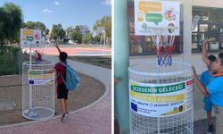 İlkokullara Basket Potası şeklindeki “Atık Ayrıştırma Kutuları” kazandırıldı