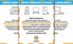 LTB'de sistem yenilemesinden dolayı bazı işlemler yapılamayacak