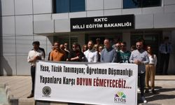KTÖS ve KTOEÖS Milli Eğitim Bakanlığı önünde eylem yaptı