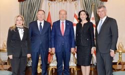 Türkiye ile Azerbaycan Ombudsmanları KKTC'de...Malkoç ile Aliyeva Cumhurbaşkanı Tatar tarafından kabul edildi
