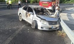 Sabah saatlerinde Ciklos’ta meydana gelen kazada araç alev aldı, sürücü yaralandı