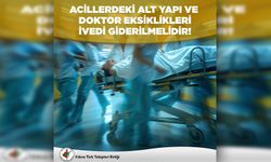 Tabipler Birliği: “Acillerdeki altyapı ve doktor eksiklikleri ivedi giderilmelidir”