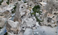 Nevşehir'de peribacasının bir bölümü çöktü
