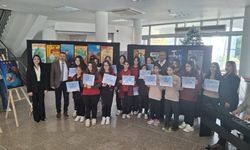 Canbulat Özgürlük Ortaokulu’nun “su tasarrufu” temalı resim sergisi Gazimağusa Belediyesi’nin zemin katında açıldı
