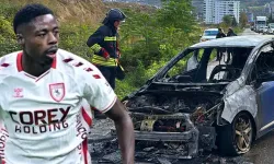 Samsunspor'un yıldızı ölümden döndü! Arabası seyir halindeyken alev aldı