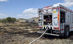 Haspolat - Güngör ana yolunun batısındaki ormanlık alanda yangın.. Soğutma sürüyor