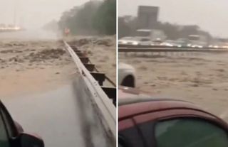 İstanbul Havalimanı yolunda kuvvetli yağış dolayısıyla toprak kayması oldu