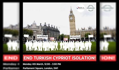 İngiltere'deki Kıbrıslı Türkler İngiliz Parlamentosu önünde ambargolara karşı protesto düzenleyecek
