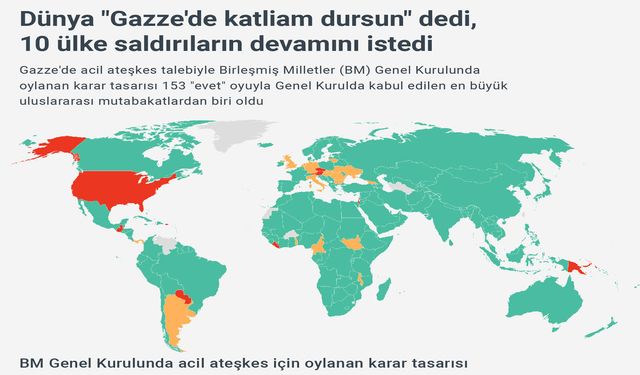 Dünya "Gazze'de katliam dursun" dedi, 10 ülke saldırıların devamını istedi