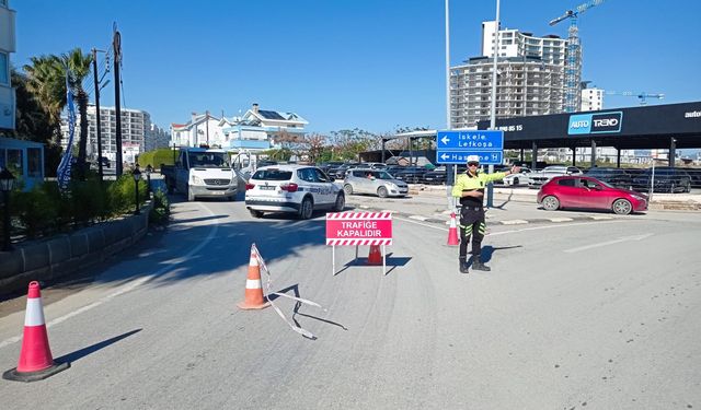 İskele’de, Granel Çemberi ile Unimar Çemberi arasında kalan yol kapatıldı