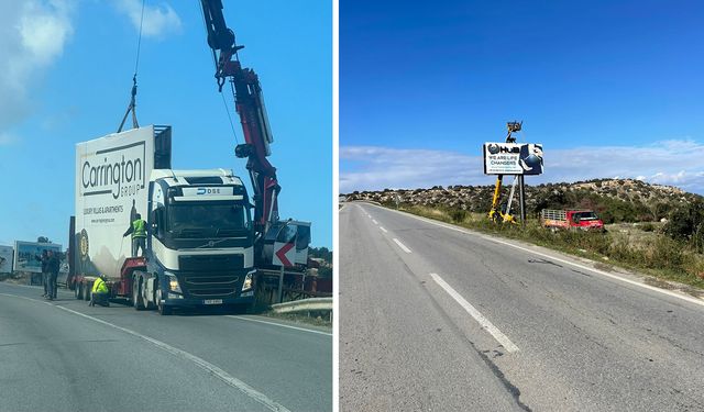 Alagadi Özel Çevre Koruma Alanı’ndaki reklam tabelaları Çatalköy- Esentepe Belediyesi tarafından sökülmeye başlandı