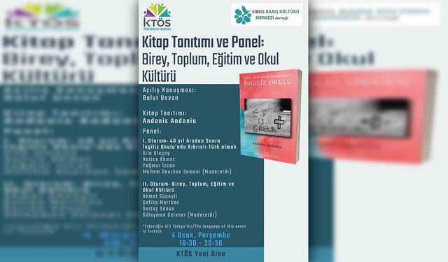 KTÖS, “2003-2015 Yılları Tanıklığında İngiliz Okulu” adlı kitap tanıtımı ve panel düzenleneceğini kaydetti