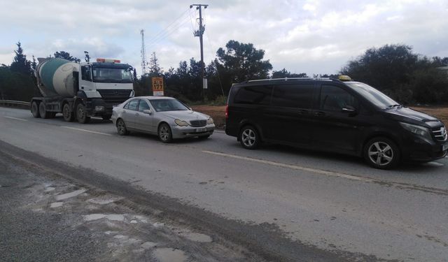 Girne-Tatlısu ana yolunda kaza… Şans eseri yaralanan olmadı