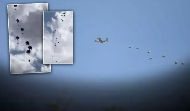 Havadan yardımların paraşütü açılmadı, kutular Filistinlilerin üzerine düştü