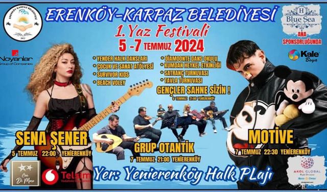 Yenierenköy Halk Plajı’nda 1. Yaz Festivali düzenlenecek