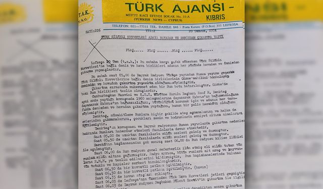 TAK 20 Temmuz’u böyle duyurdu: “Flaş….Flaş.. Flaş…Türk Silahlı Kuvvetleri Adaya Havadan Ve Denizden Çıkarma Yaptı”