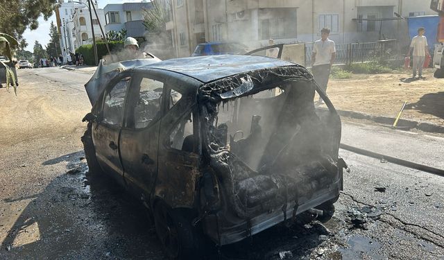 Küçükkaymaklı'da araç yangını...