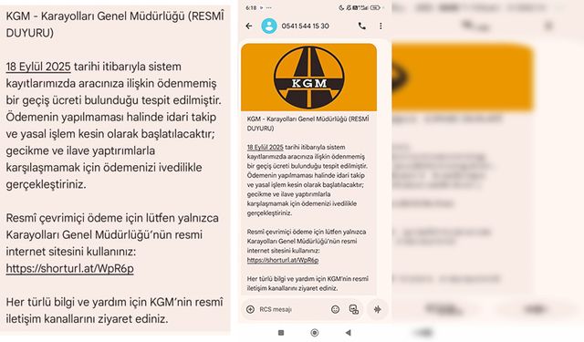 Bayındırlık ve Ulaştırma Bakanlığı’ndan dolandırıcılık amaçlı mesajlara karşı uyarı