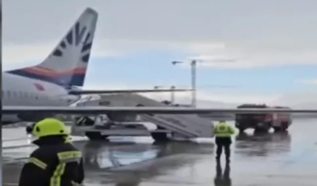 Antalya Havalimanı'nda facianın eşiğinden dönüldü. Kalkışta uçağın tekerleği koptu