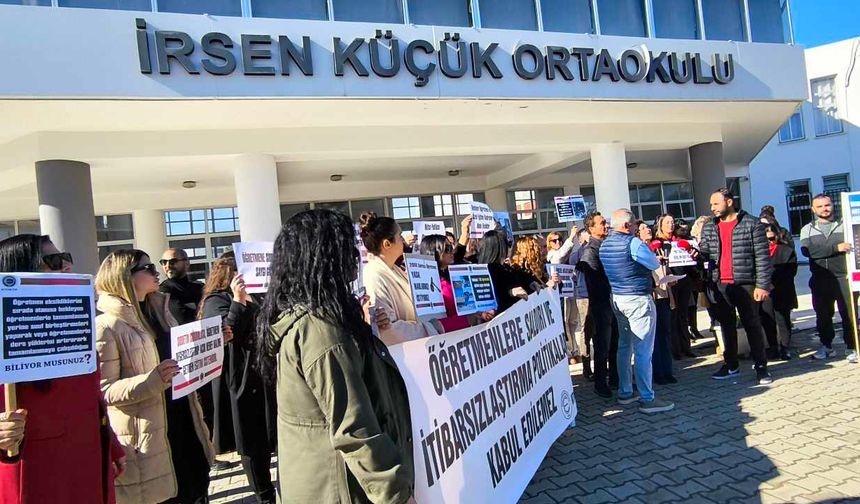 KTOEÖS, İrsen Küçük Ortaokulu’nda uyarı grevine gitti… Eylem: “İki öğretmen şiddete maruz kaldı”