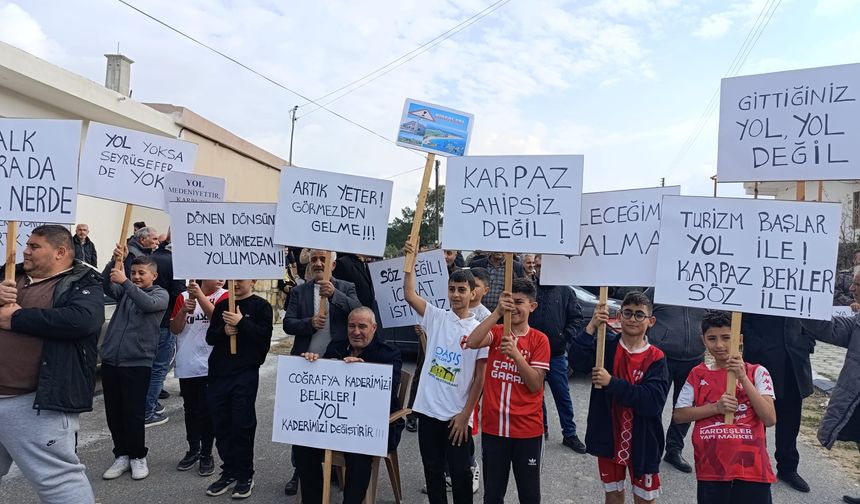 Karpaz halkı, Manastır yolunun tamamlanmasını istiyor