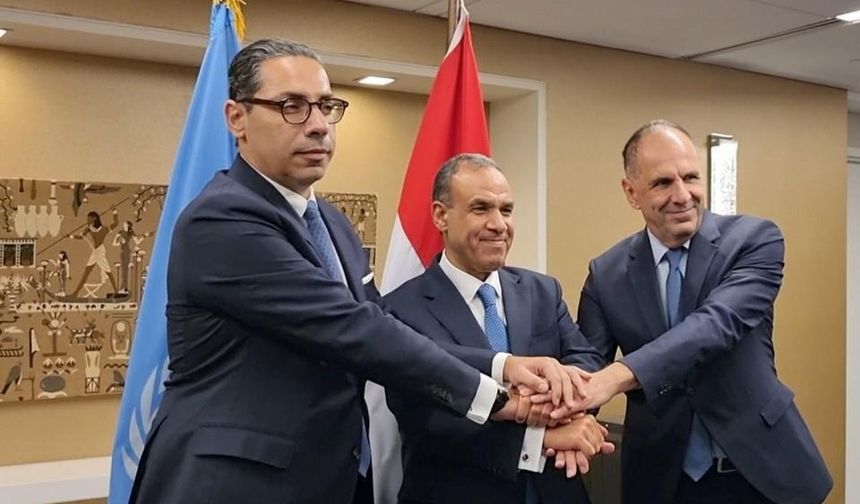 Güney Kıbrıs-Yunanistan-Mısır Dışişleri Bakanları New York'ta bir araya geldi...