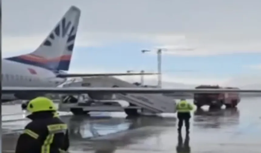 Antalya Havalimanı'nda facianın eşiğinden dönüldü. Kalkışta uçağın tekerleği koptu