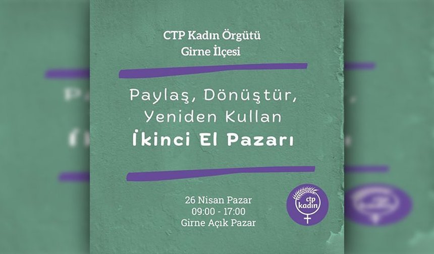 CTP Kadın Örgütü pazar günü Girne’de ikinci el eşya standı açacak